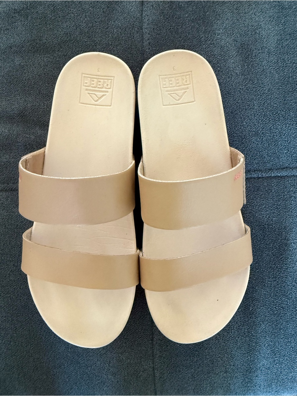 Reef Girls Double-Strap Slide Sandals in Tan